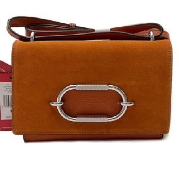 VINCE CAMUTO Bag Wes Leather Burnt Orange Nickel Adjust Straps Zip NWT - Picture 3 of 6